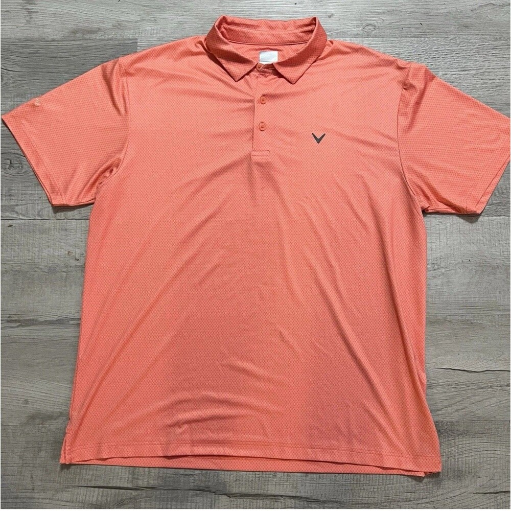 Callaway Shirt Polo Short Sleeve Golf Mens XL Orange Performance